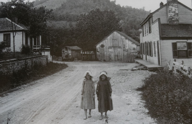 Photo of two girls in Lick Run Hollow 