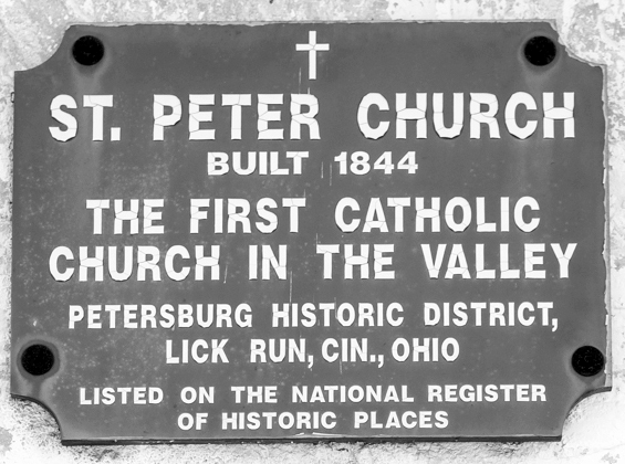 National Register sign on the former St. Peter's Church
