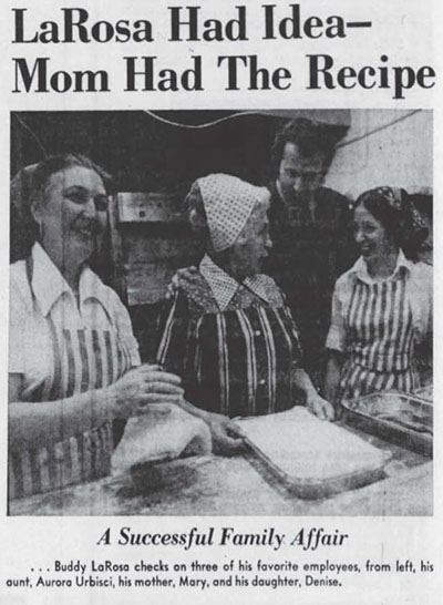 1973 Newspaper article about the history of LaRosa Pizza