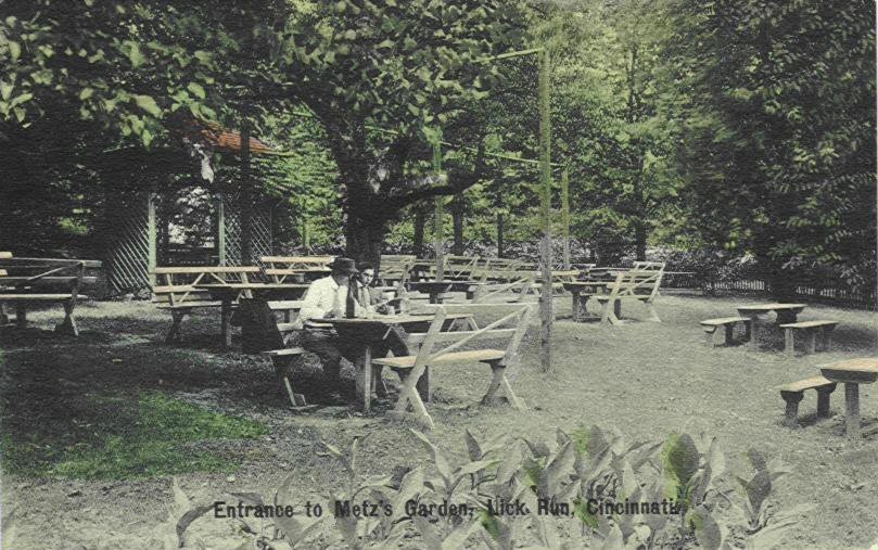 Postcard of the entrance to the Metz Wine Garden