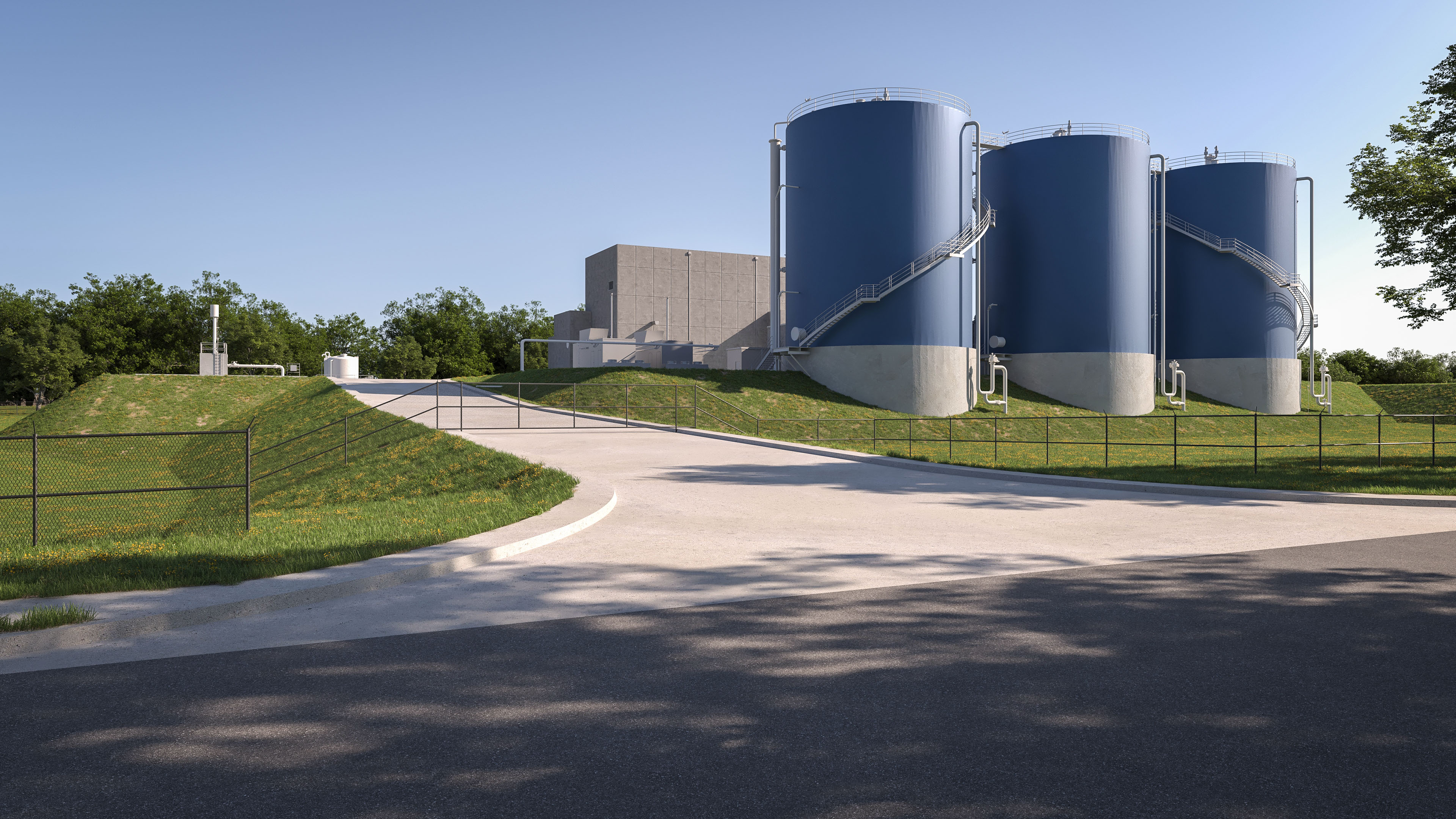 Rendering of new Anaerobic Digestion facility (as seen from Kellogg Avenue)