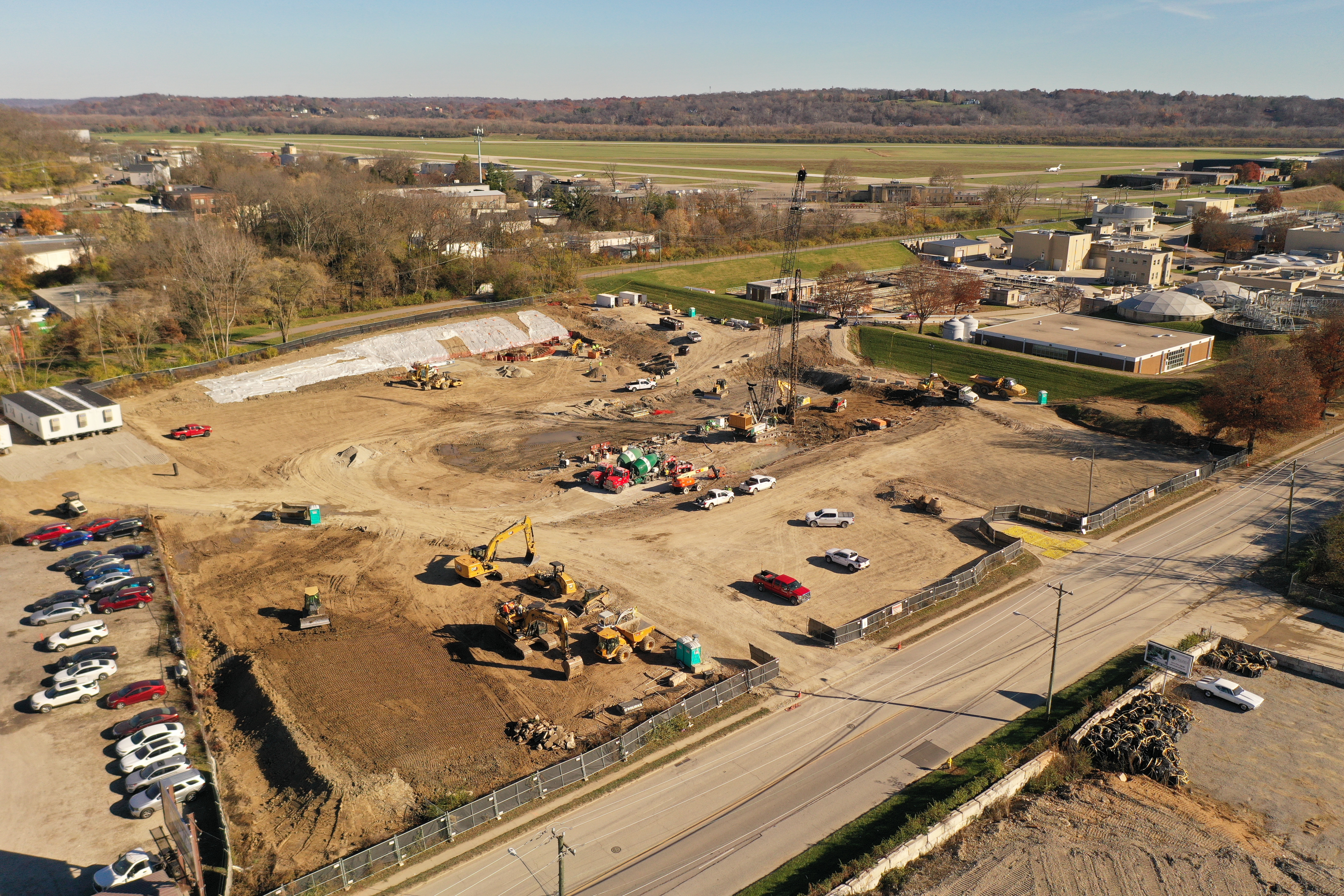 Aerial showing construction in November 2025