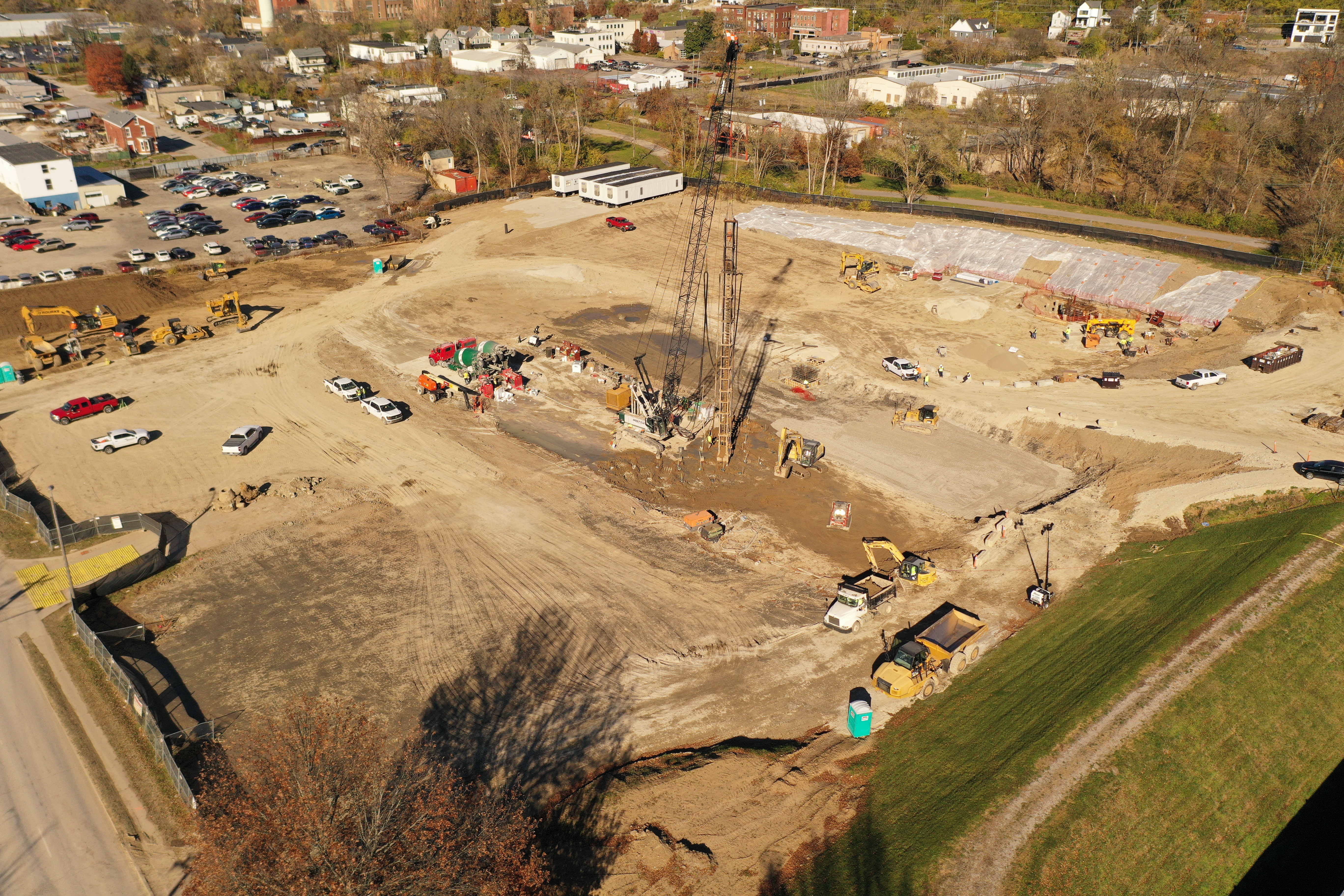 Aerial showing construction in November 2025