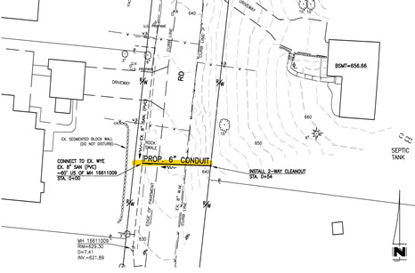 Engineering drawings of a Lateral Sewer Assessment